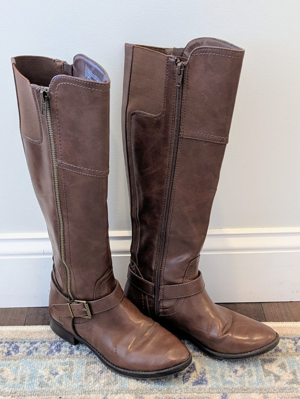 Merona Tall Brown Riding Boots with Side Zipper